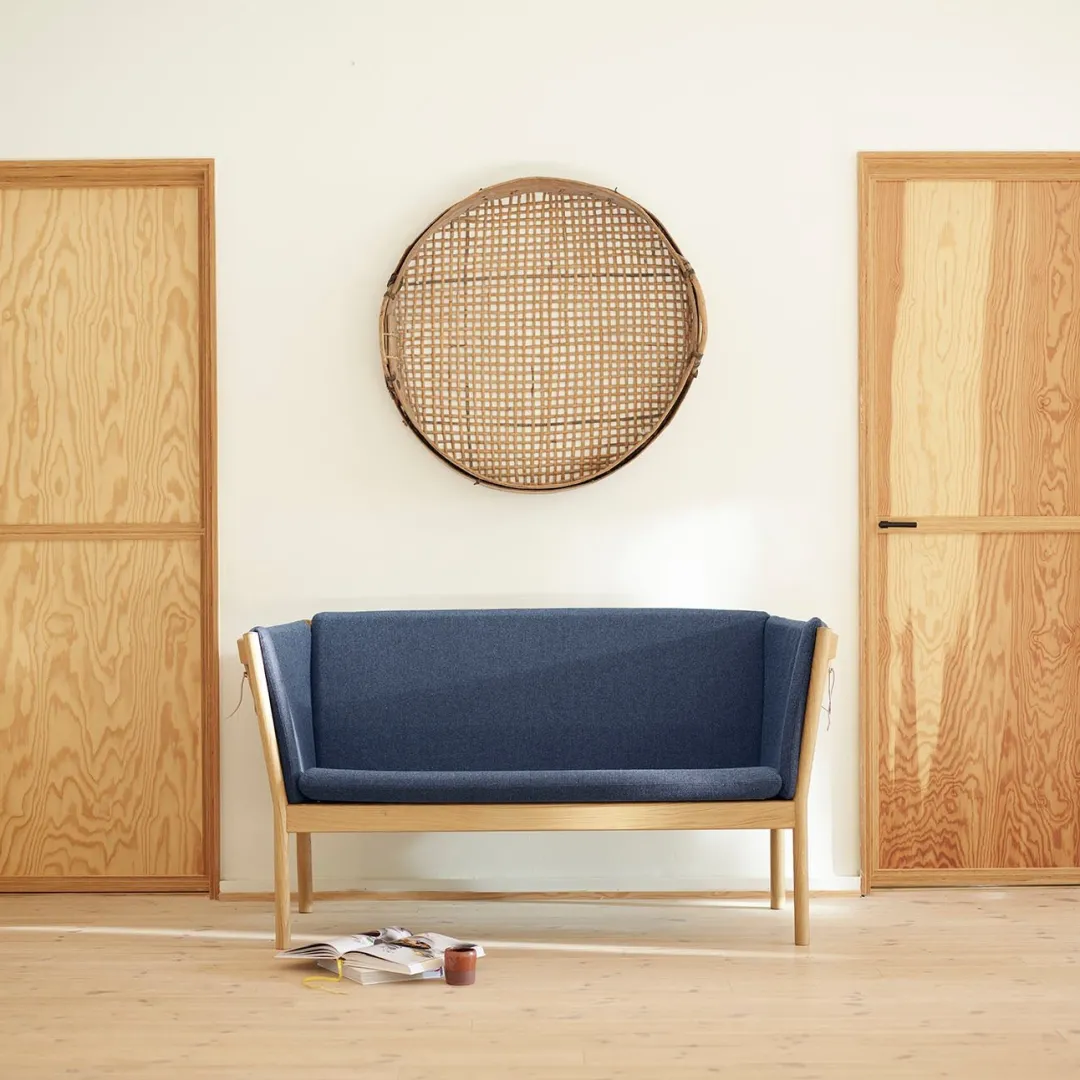 Erik Ole Jørgensen J148 - 2 pers. sofa - Eg - Dark Blue (36)- 2 Personers Sofa