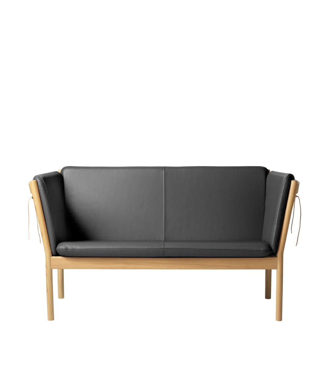 Erik Ole Jørgensen J148 - 2 pers. sofa - Eg - Sort læder- 2 Personers Sofa