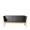 Erik Ole Jørgensen J149 - 3 pers. sofa - Eg - Sort læder- 3 Personers Sofa