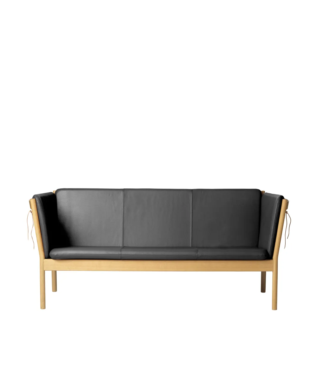 Erik Ole Jørgensen J149 - 3 pers. sofa - Eg - Sort læder- 3 Personers Sofa