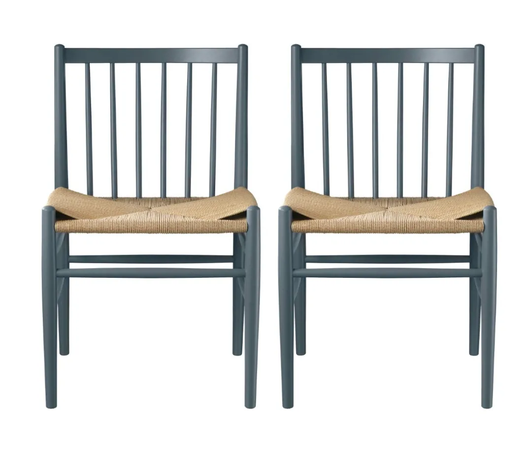 Jørgen Bækmark J80 - Stol - 2 stk - Bøg - Blue Grey- Spisebordsstole