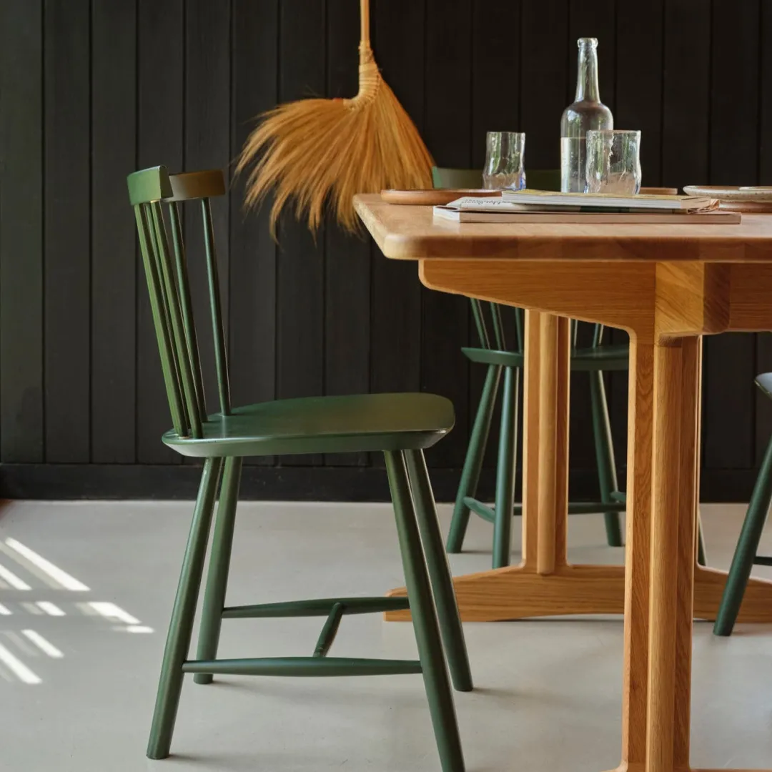 Poul M. Volther J46 - Stol - 2 stk - Bøg - Bottle Green- Spisebordsstole