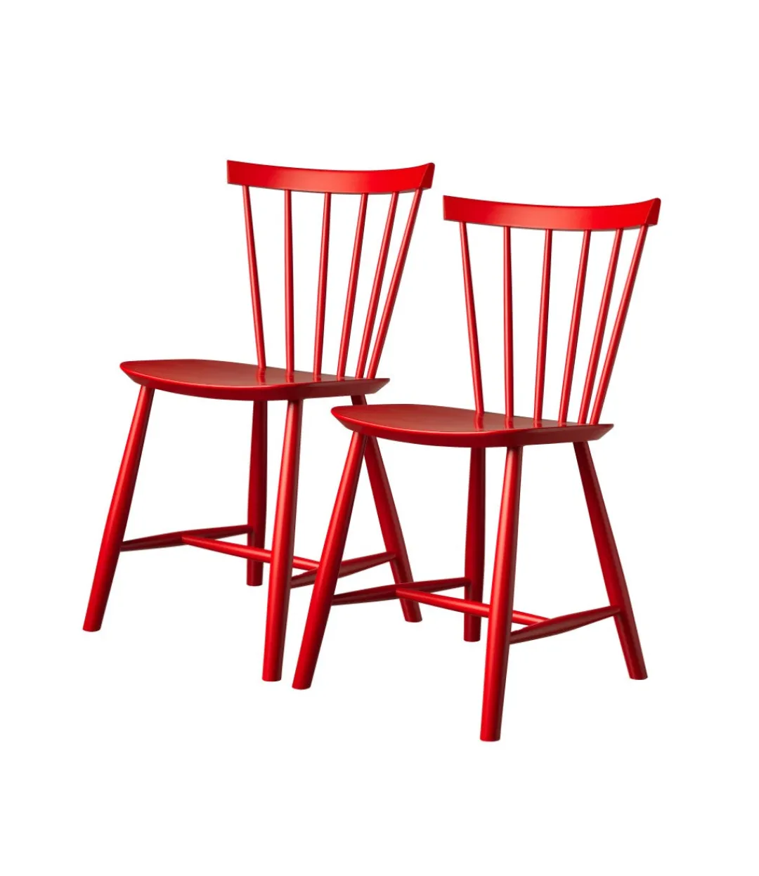 Poul M. Volther J46 - Stol - 2 stk - Bøg - Mailbox Red- Spisebordsstole