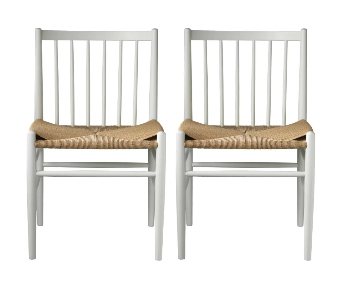 Jørgen Bækmark J80 - Stol - 2 stk - Bøg - Pure White- Spisebordsstole
