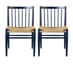 Jørgen Bækmark J80 - Stol - 2 stk - Bøg - Steel Blue- Spisebordsstole