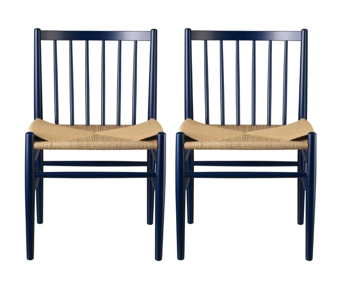 Jørgen Bækmark J80 - Stol - 2 stk - Bøg - Steel Blue- Spisebordsstole