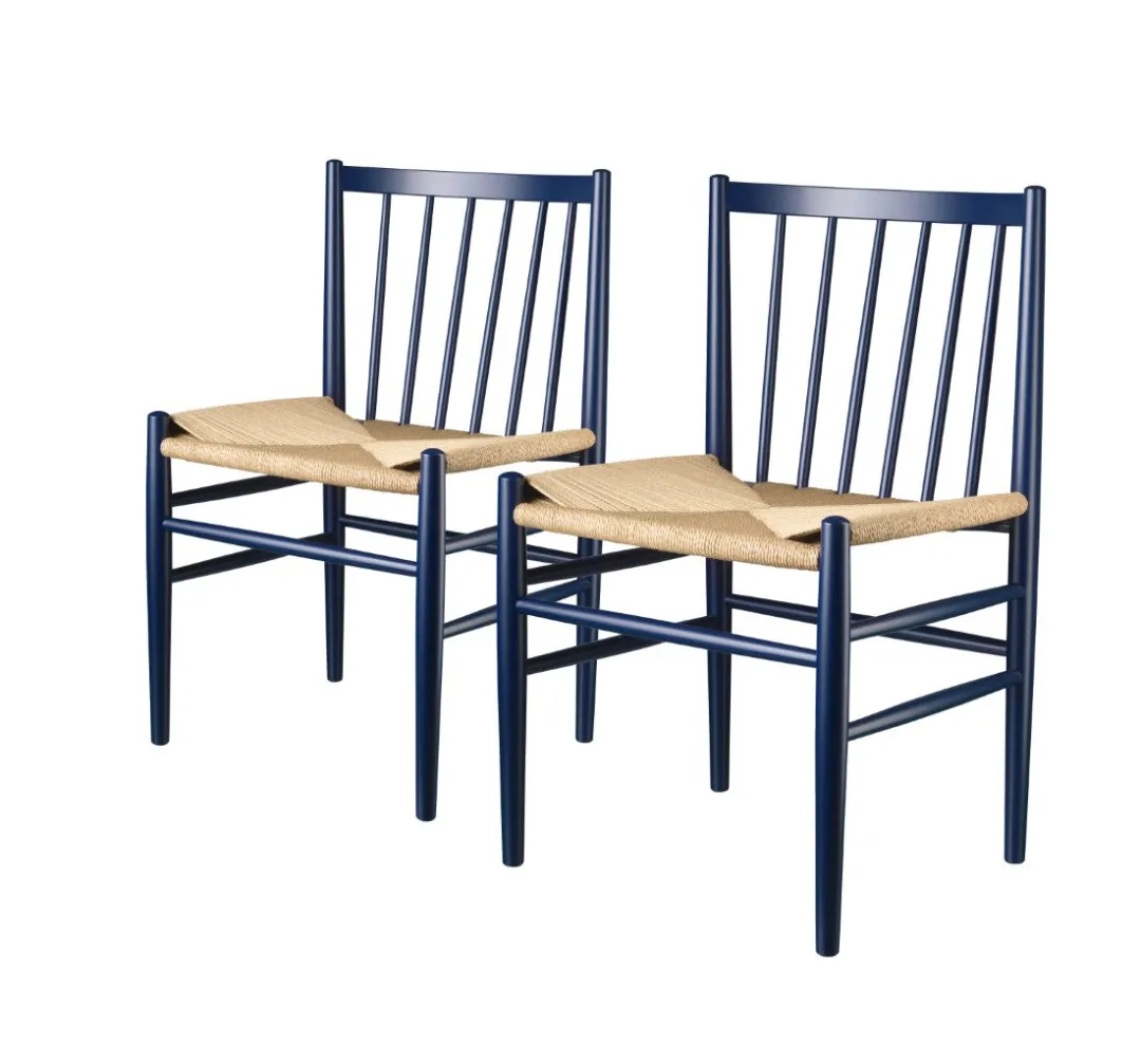 Jørgen Bækmark J80 - Stol - 2 stk - Bøg - Steel Blue- Spisebordsstole