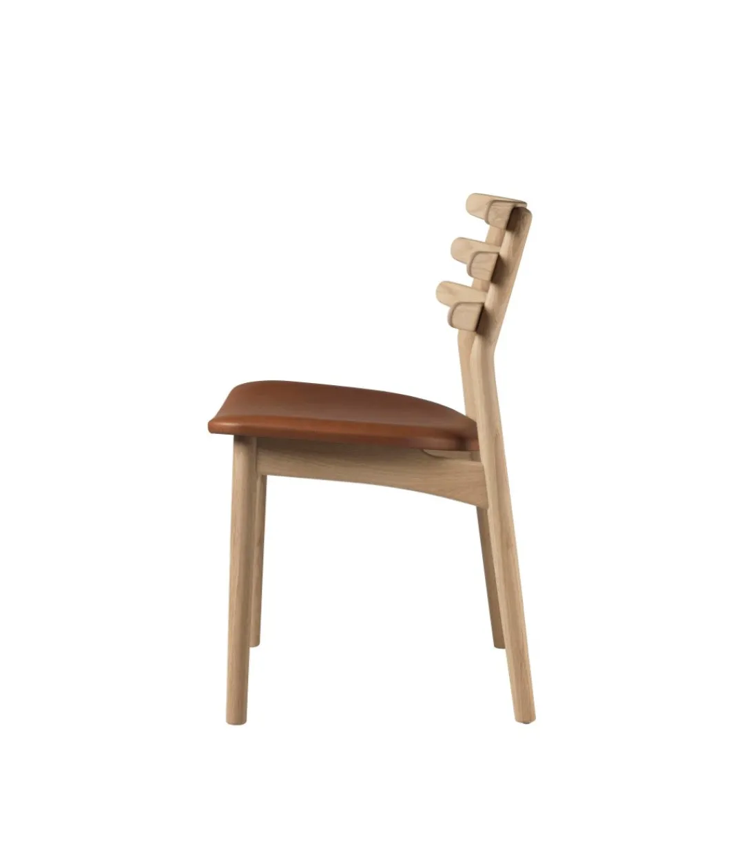 Poul M. Volther J48 - Stol - Eg - Cognac læder- Spisebordsstole