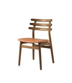 Poul M. Volther J48 - Stol - Røget eg - Cognac læder- Spisebordsstole