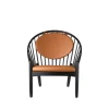 Poul M. Volther J166 Jørna - Stol - Jet Black - Cognac læder- Lænestole
