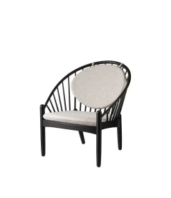 Poul M. Volther J166 Jørna - Stol - Jet Black - Light Grey- Lænestole