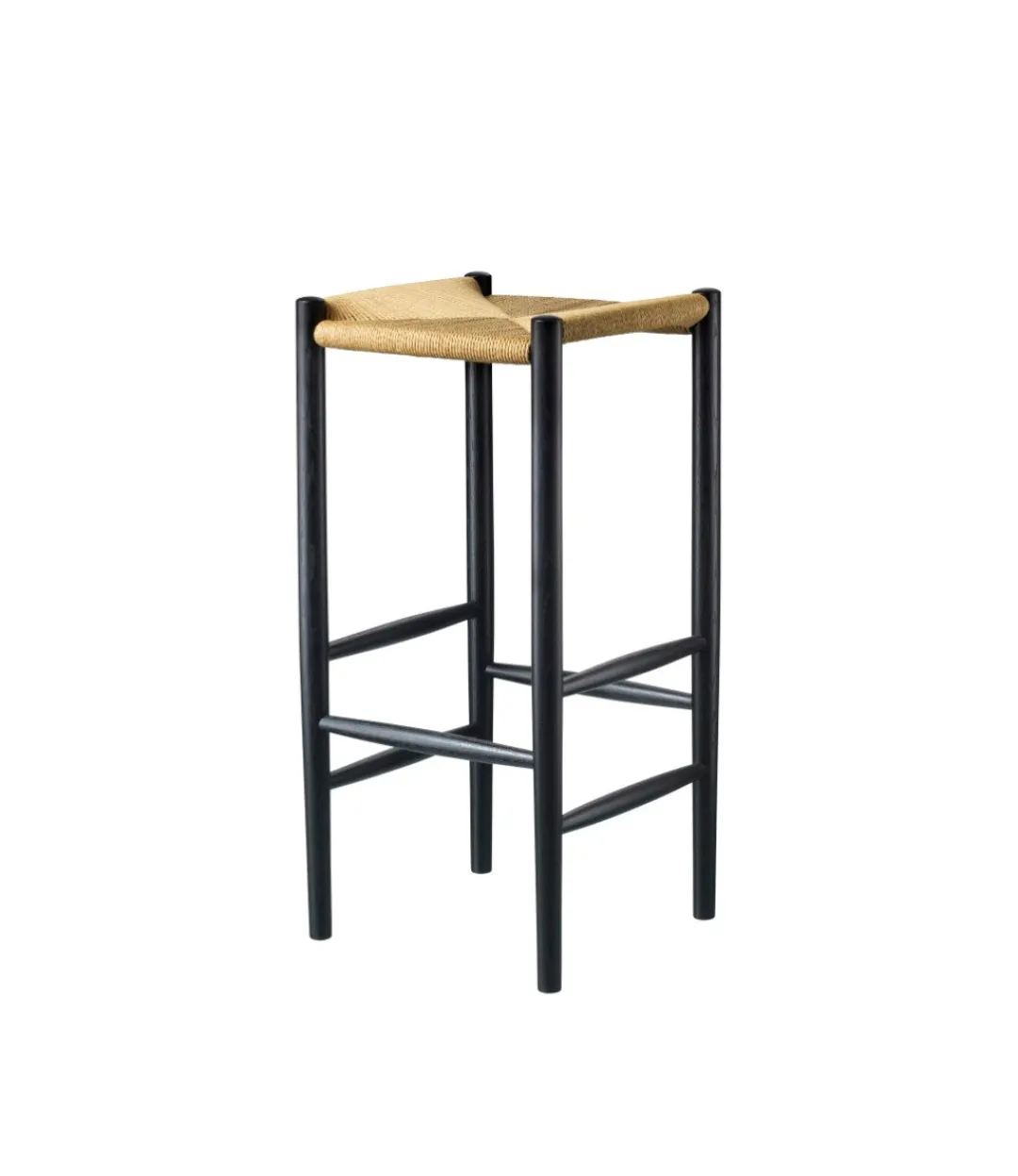 Jørgen Bækmark J164B - Barstol firkantet - Eg - Jet Black- Barstole