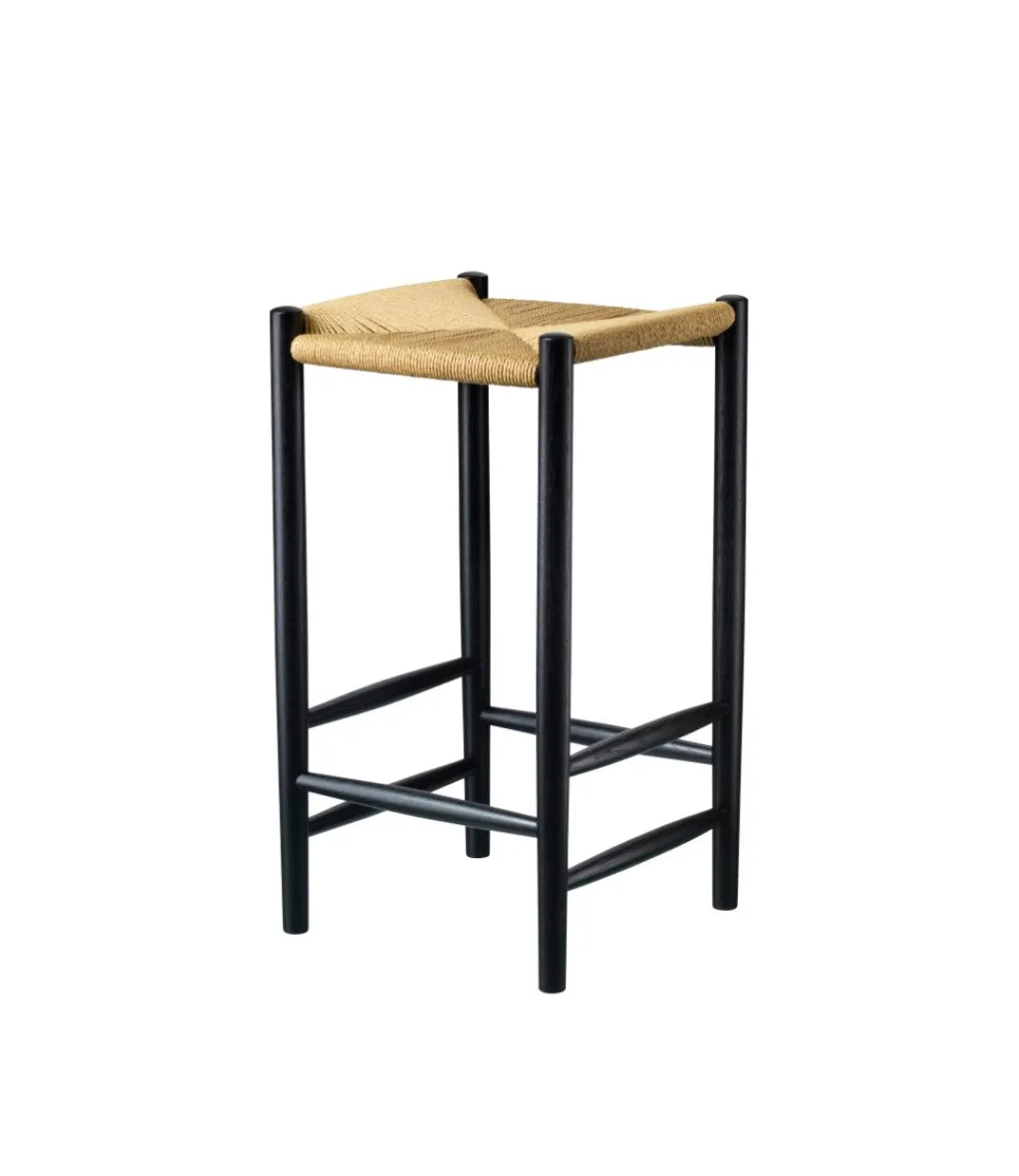 Jørgen Bækmark J164C - Counter firkantet - Eg - Jet Black- Barstole