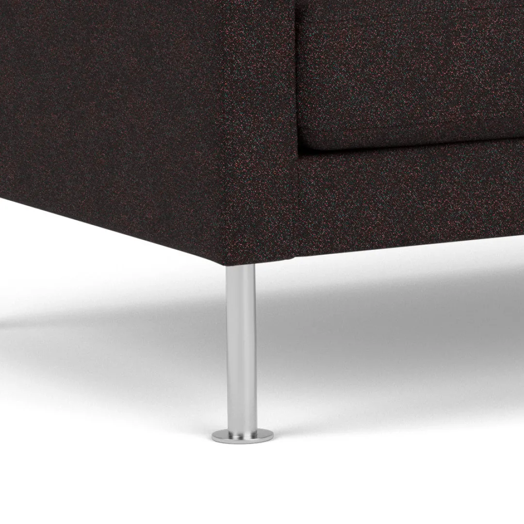 Unit10 L42 Firhøj - 2,5 pers. sofa - Stål - Black-Brown- 2,5 Personers Sofa