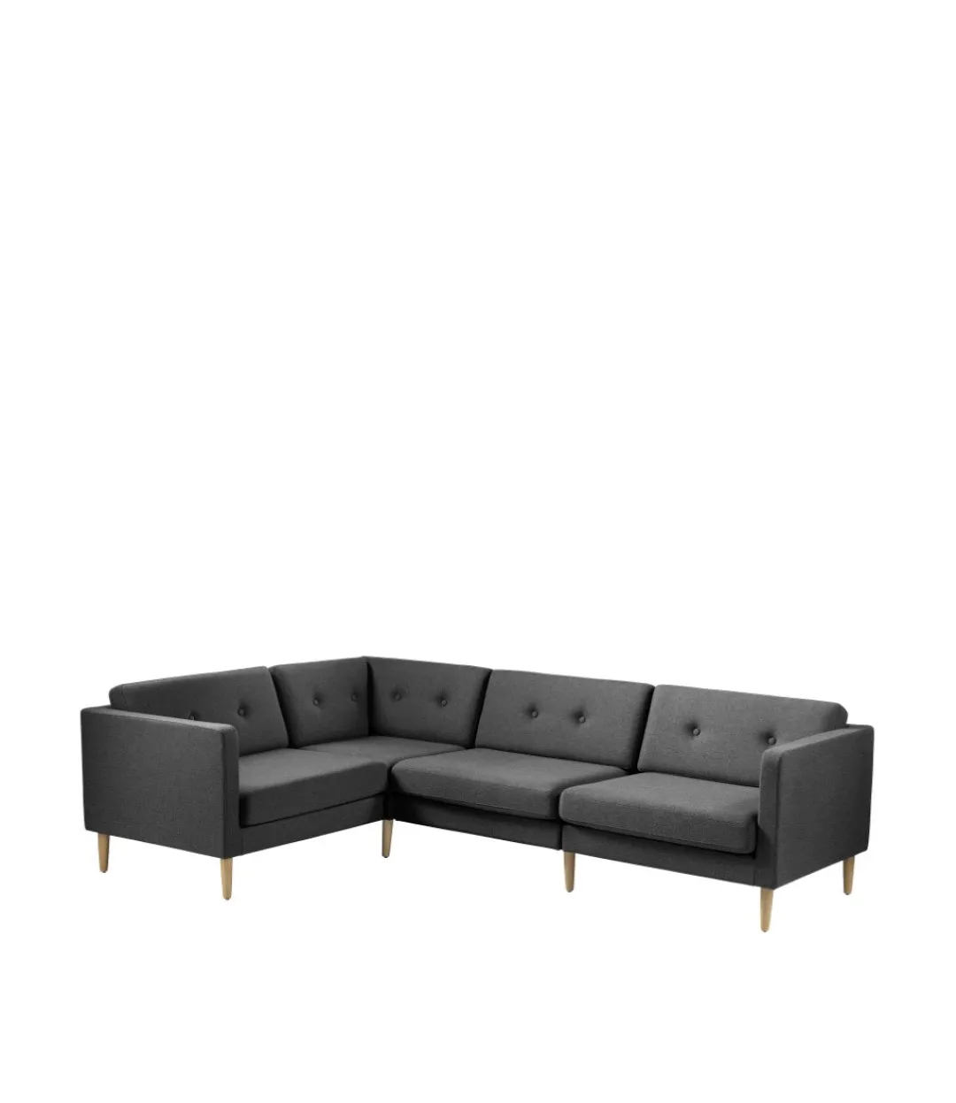 Unit10 L42 Firhøj - Højre modul 90 - Eg - Dark Grey- Modulsofaer