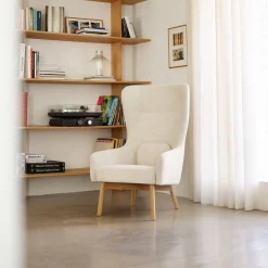 Foersom & Hiort-Lorenzen L35 Gesja - Øreklapstol - Eg - Beige- Lænestole