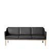 Mogens Koch L43 MK46 - 3 pers. sofa - Sort læder- 3 Personers Sofa