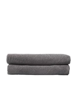 Gitte Lægård R33 Kirkeby - Badehåndklæde - Granite Gray - 2 stk- Håndklæder